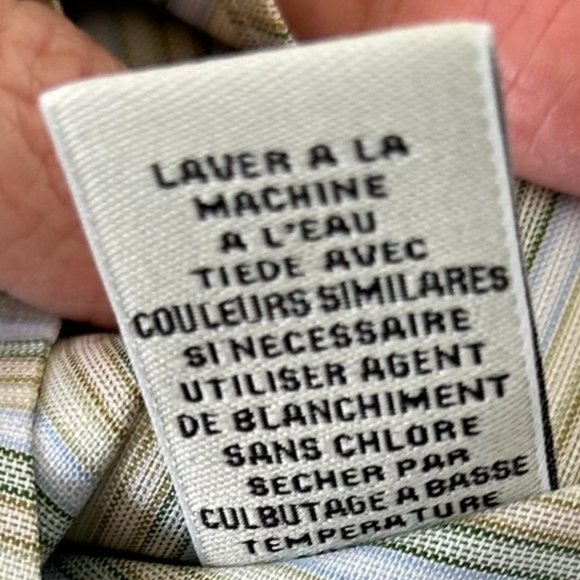 Jessica Sport 100% cotton green and yellow striped button down shirt-Size 14 - Picture 10 of 10